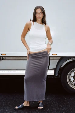 Strapless Jersey Midi Dress - Graphite|St. Agni Clearance