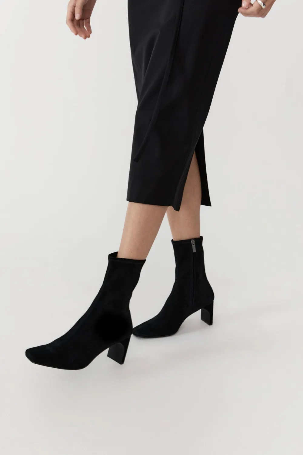 Suede Ankle Boot - Black|St. Agni Cheap