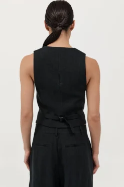 Tailored Linen Vest -|St. Agni New