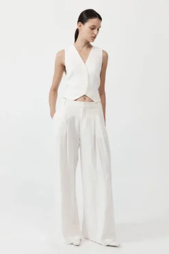 Tailored Linen Vest -|St. Agni Flash Sale