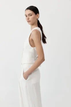 Tailored Linen Vest -|St. Agni Flash Sale