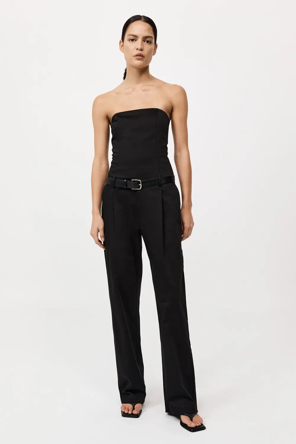 Tailored Strapless Jumpsuit - Black|St. Agni Best Sale