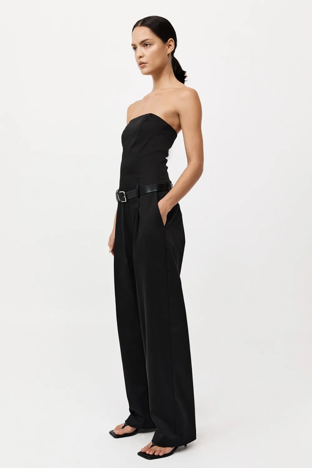 Tailored Strapless Jumpsuit - Black|St. Agni Best Sale