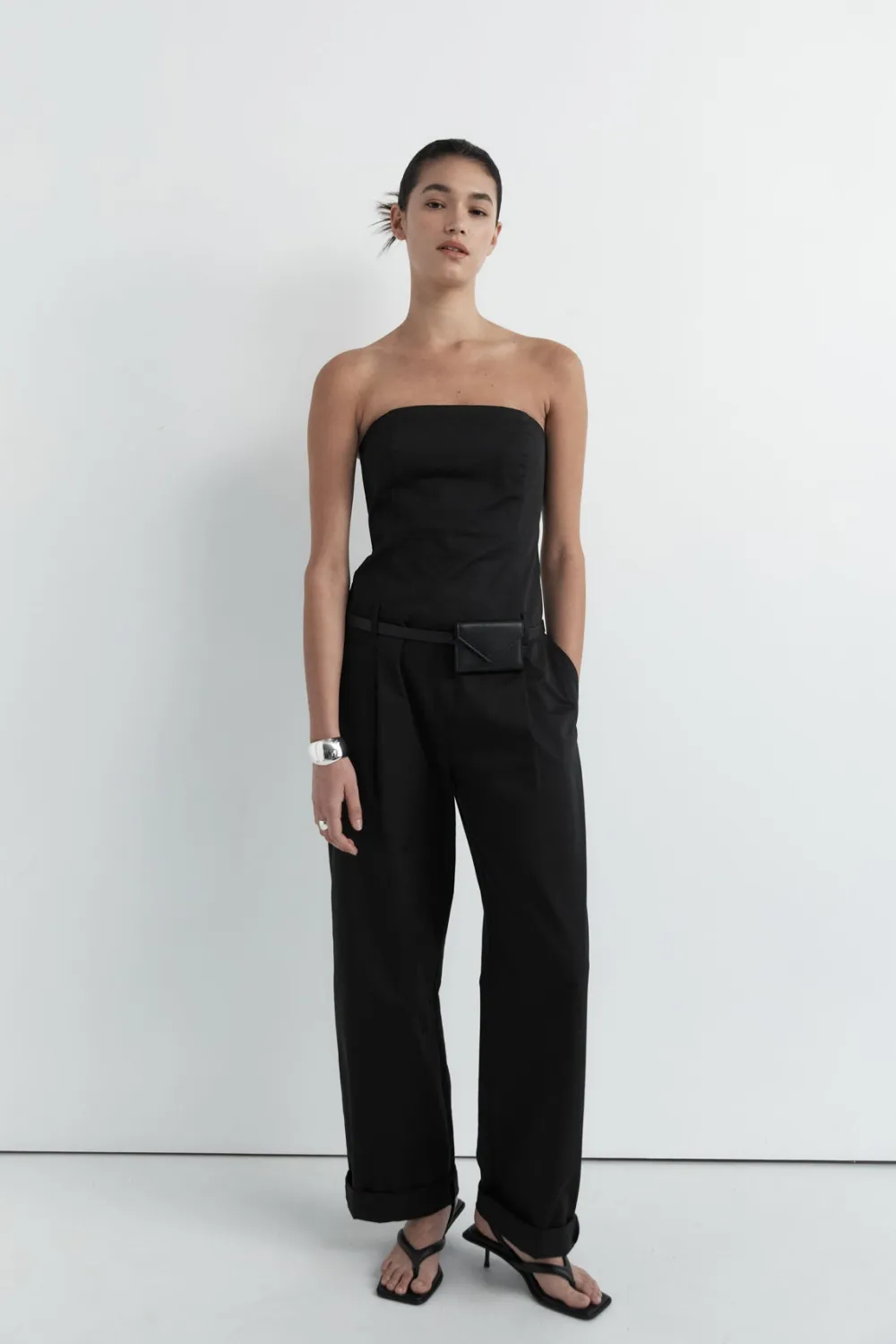 Tailored Strapless Jumpsuit - Black|St. Agni Best Sale