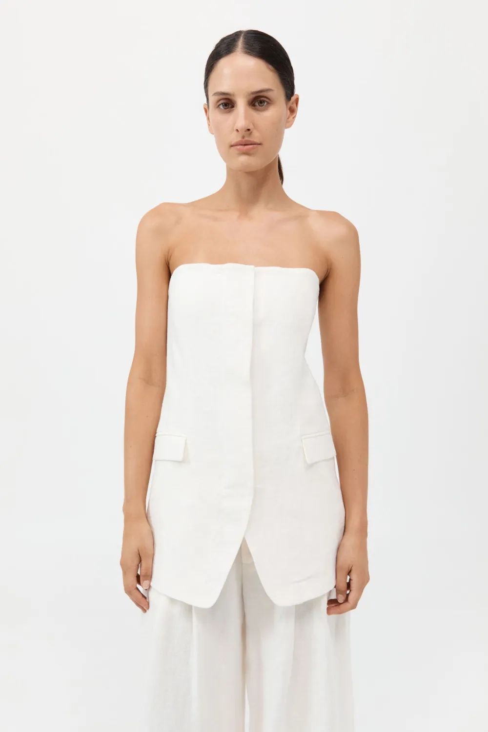 Tailored Strapless Top - Ivory|St. Agni Best Sale