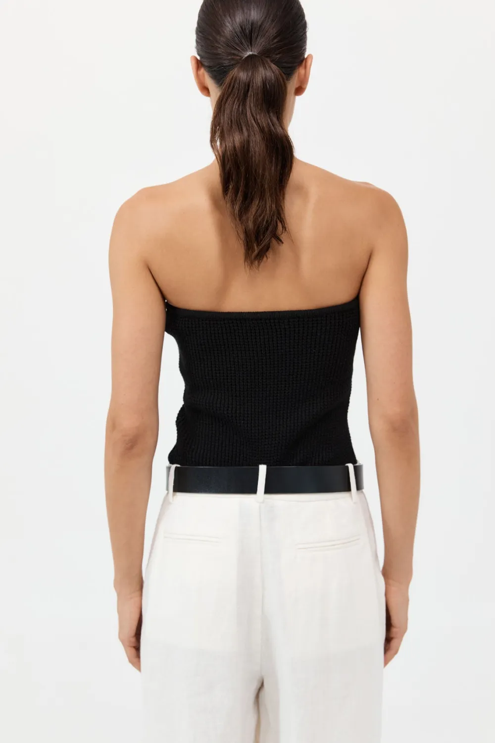 Textured Knit Strapless Top -|St. Agni Outlet