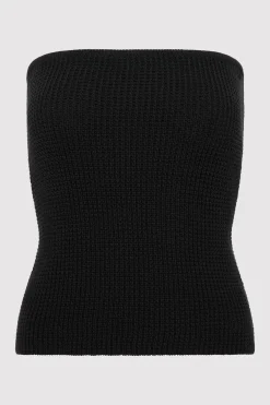 Textured Knit Strapless Top -|St. Agni Outlet