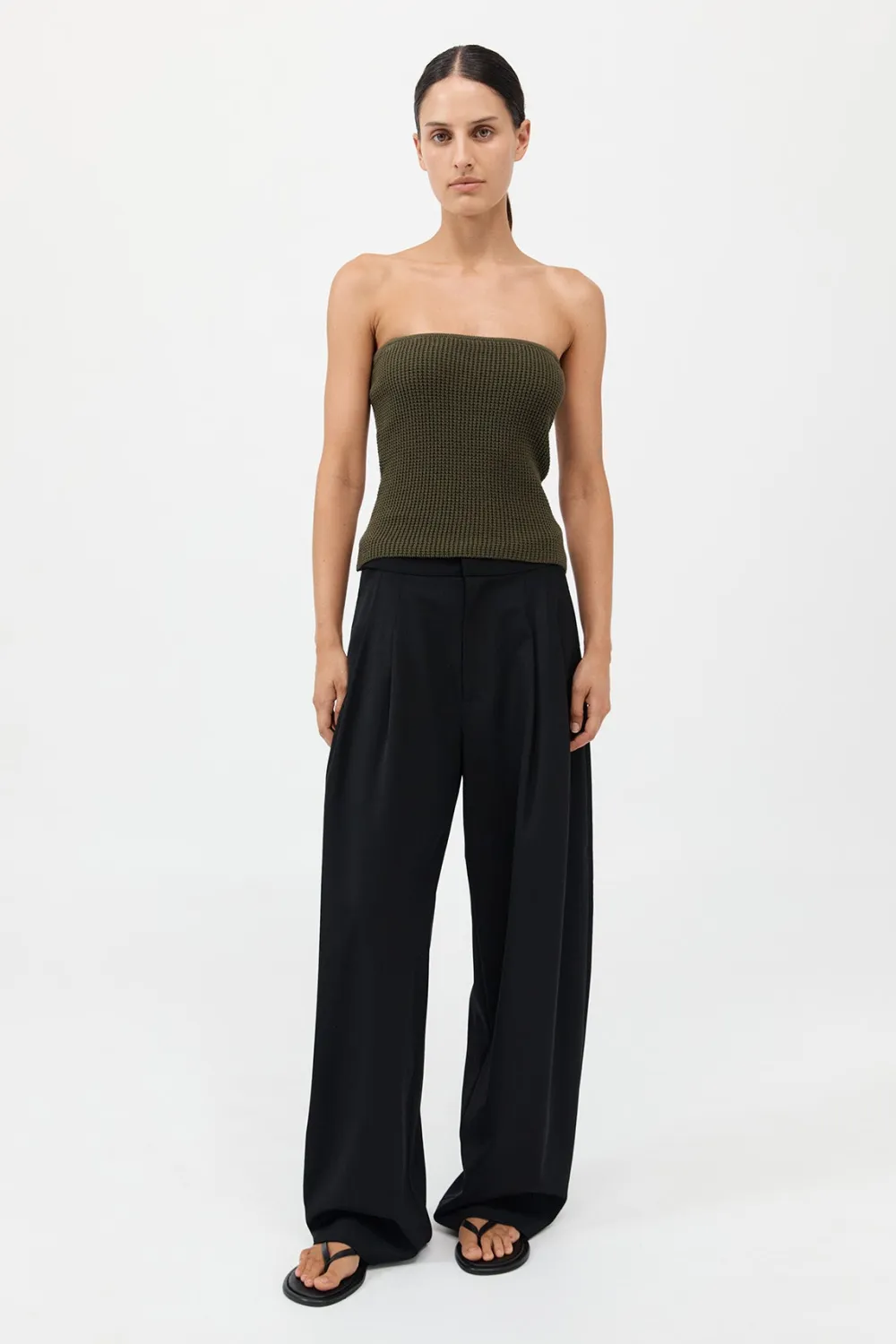Textured Knit Strapless Top -|St. Agni Best