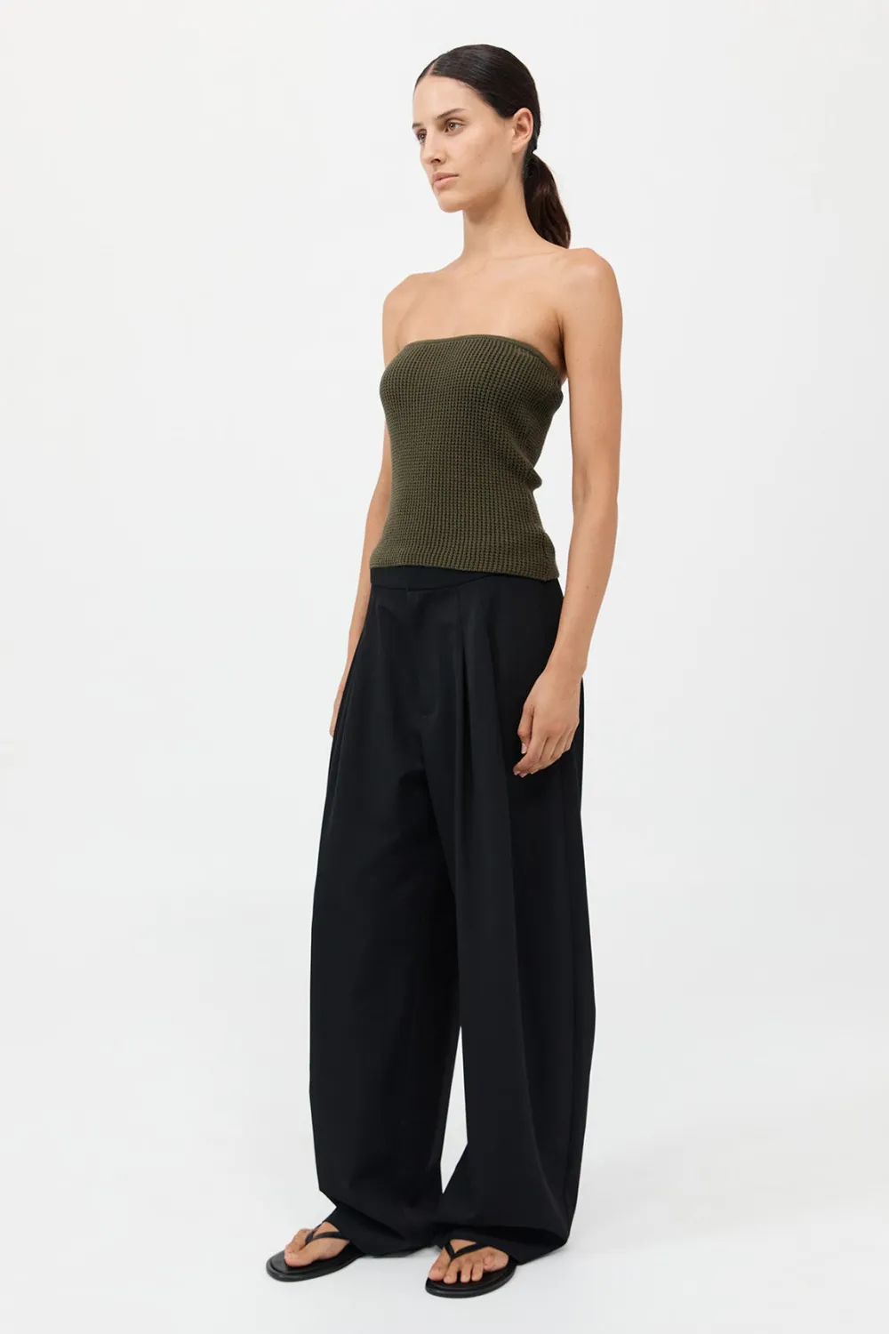 Textured Knit Strapless Top -|St. Agni Best
