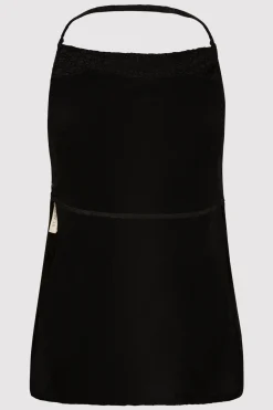 Textured Silk Halter Top - Black|St. Agni Fashion