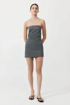 Tuck Mini Dress - Pewter Grey|St. Agni Cheap
