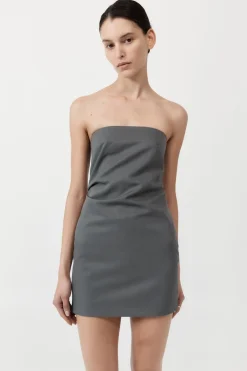 Tuck Mini Dress - Pewter Grey|St. Agni Cheap