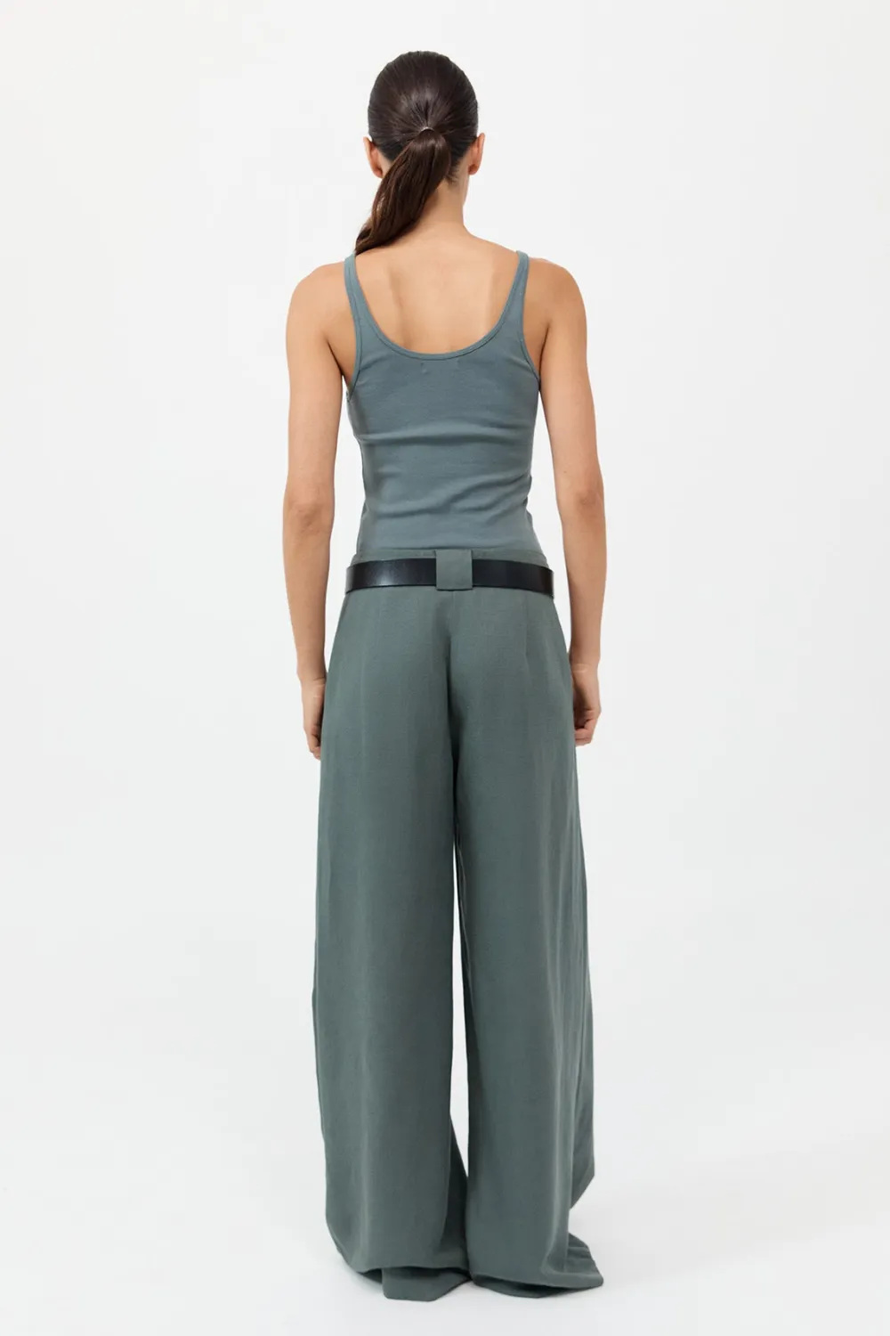 Wide Leg Pleat Pants -|St. Agni Store