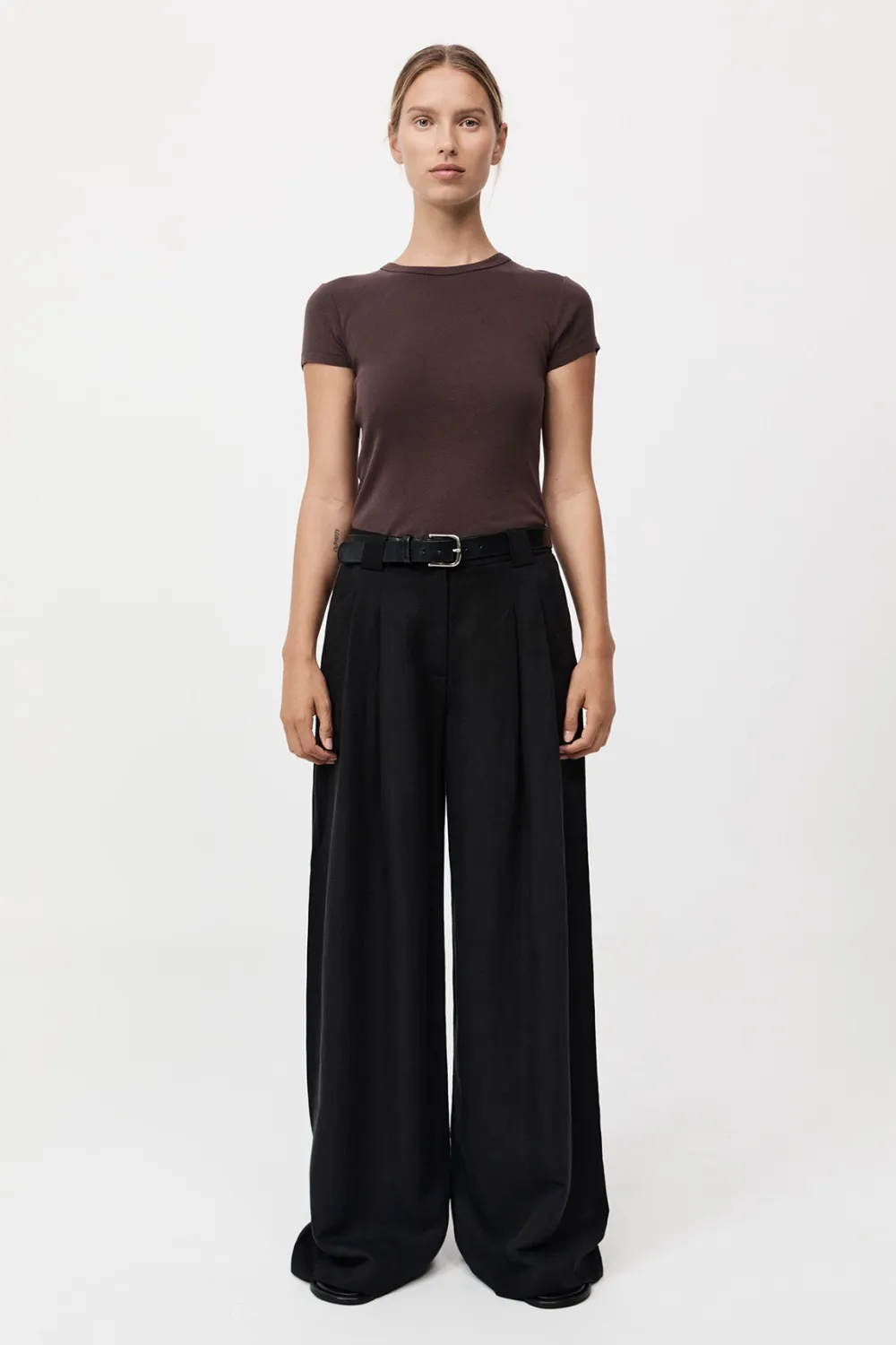 Wide Leg Pleat Pants -|St. Agni Cheap