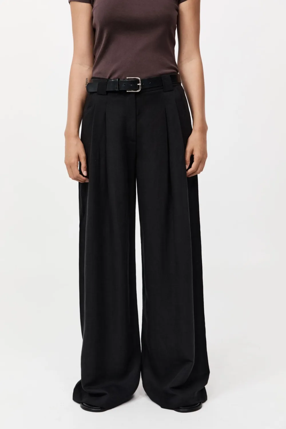 Wide Leg Pleat Pants -|St. Agni Cheap