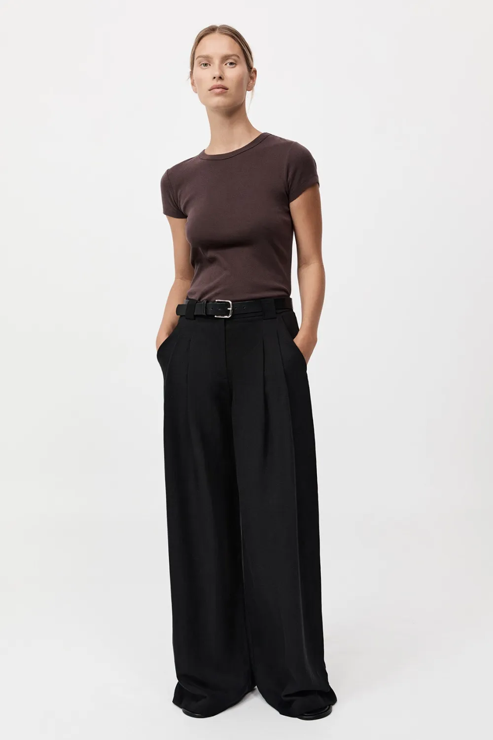 Wide Leg Pleat Pants -|St. Agni Cheap