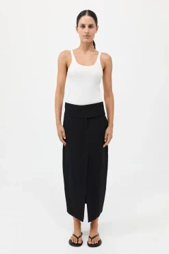 Wide Waistband Column Skirt -|St. Agni Shop