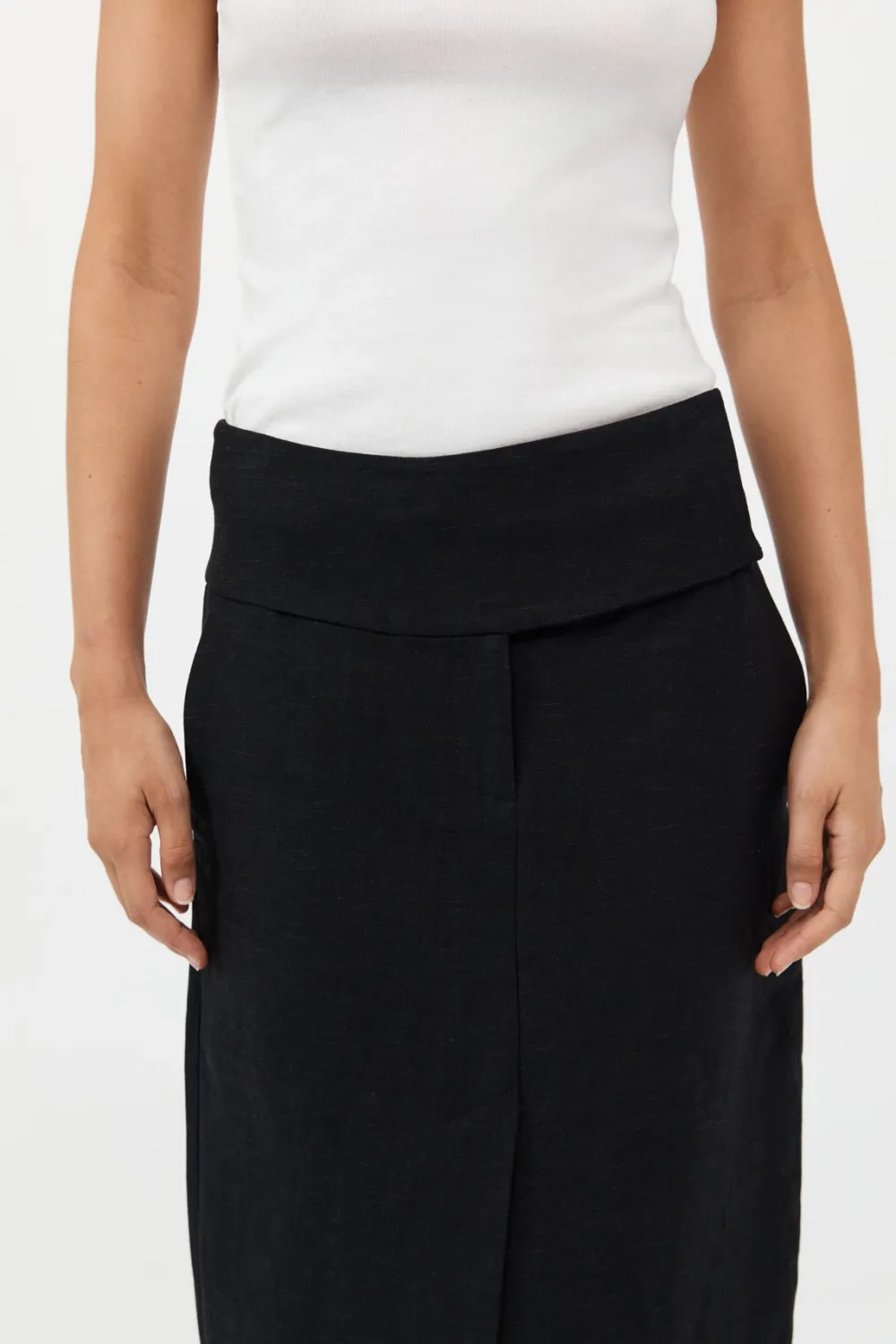 Wide Waistband Column Skirt -|St. Agni Shop