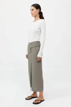 Wide Waistband Column Skirt -|St. Agni Outlet