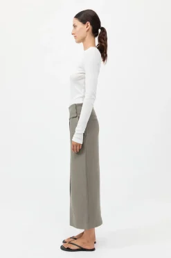 Wide Waistband Column Skirt -|St. Agni Outlet