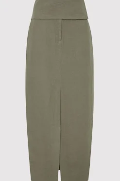 Wide Waistband Column Skirt -|St. Agni Outlet