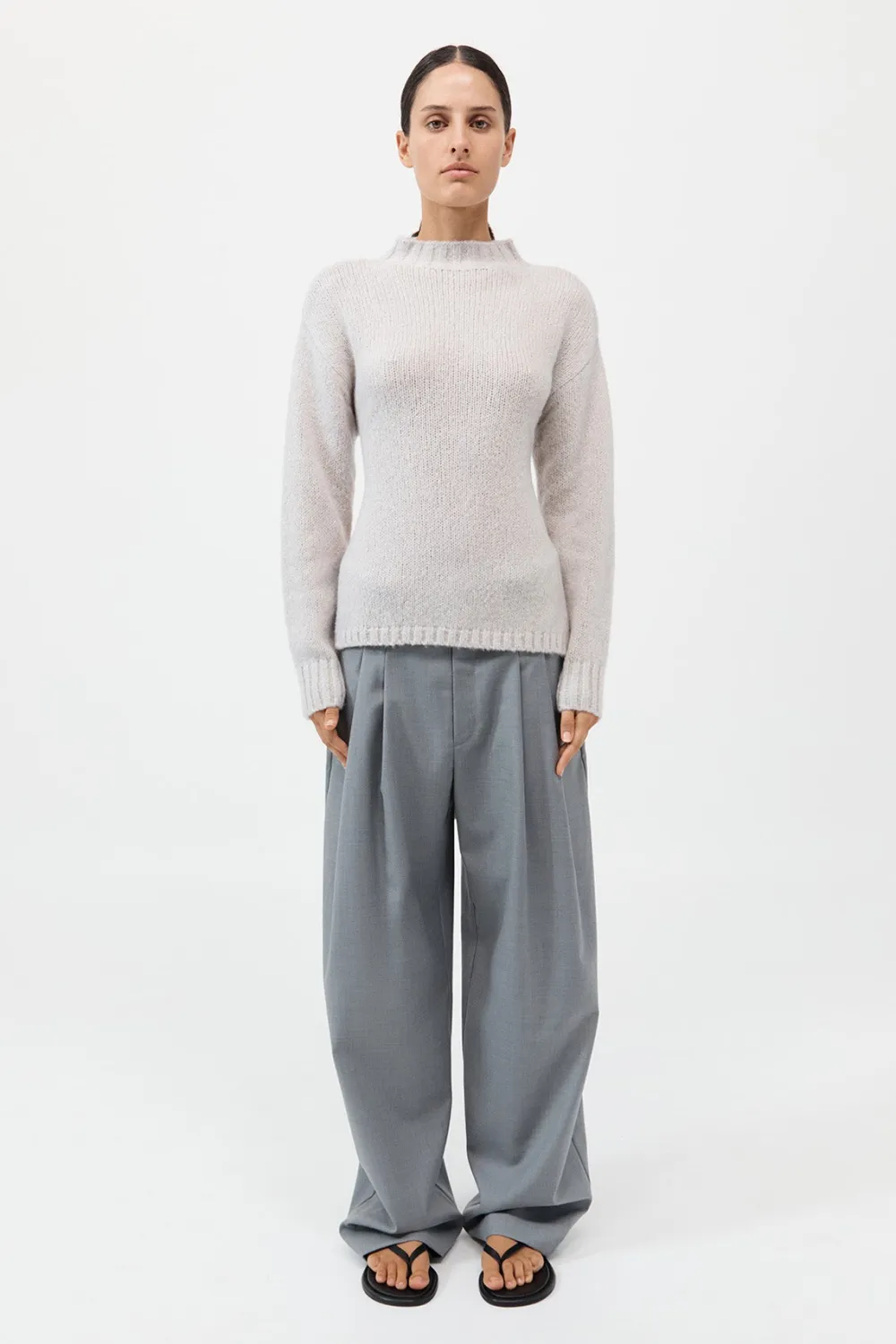 Wool Cashmere Blend Tie Back Jumper -|St. Agni Store