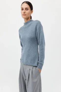 Wool Cashmere Blend Tie Back Jumper -|St. Agni New