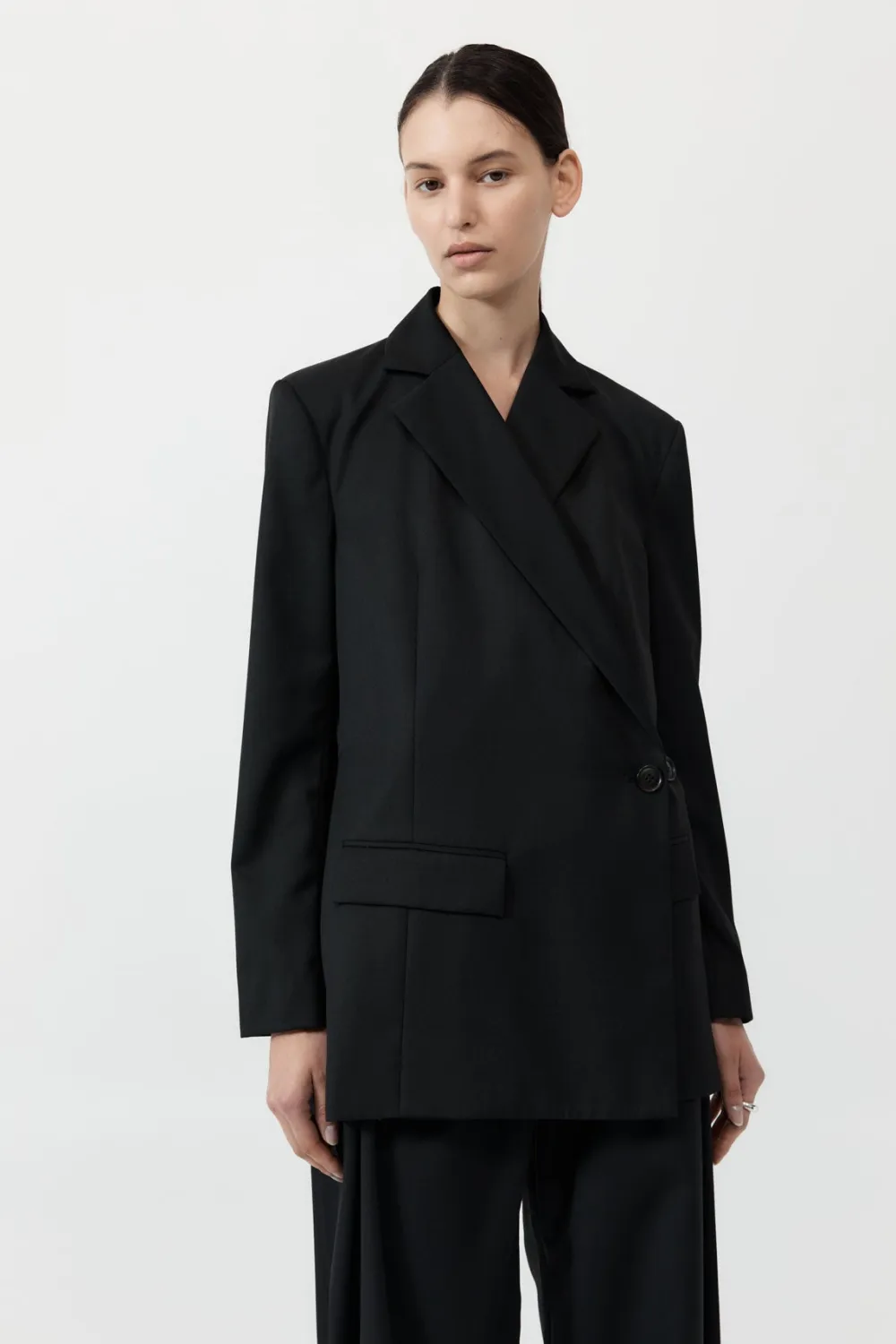 Wrap Blazer - Black|St. Agni Discount