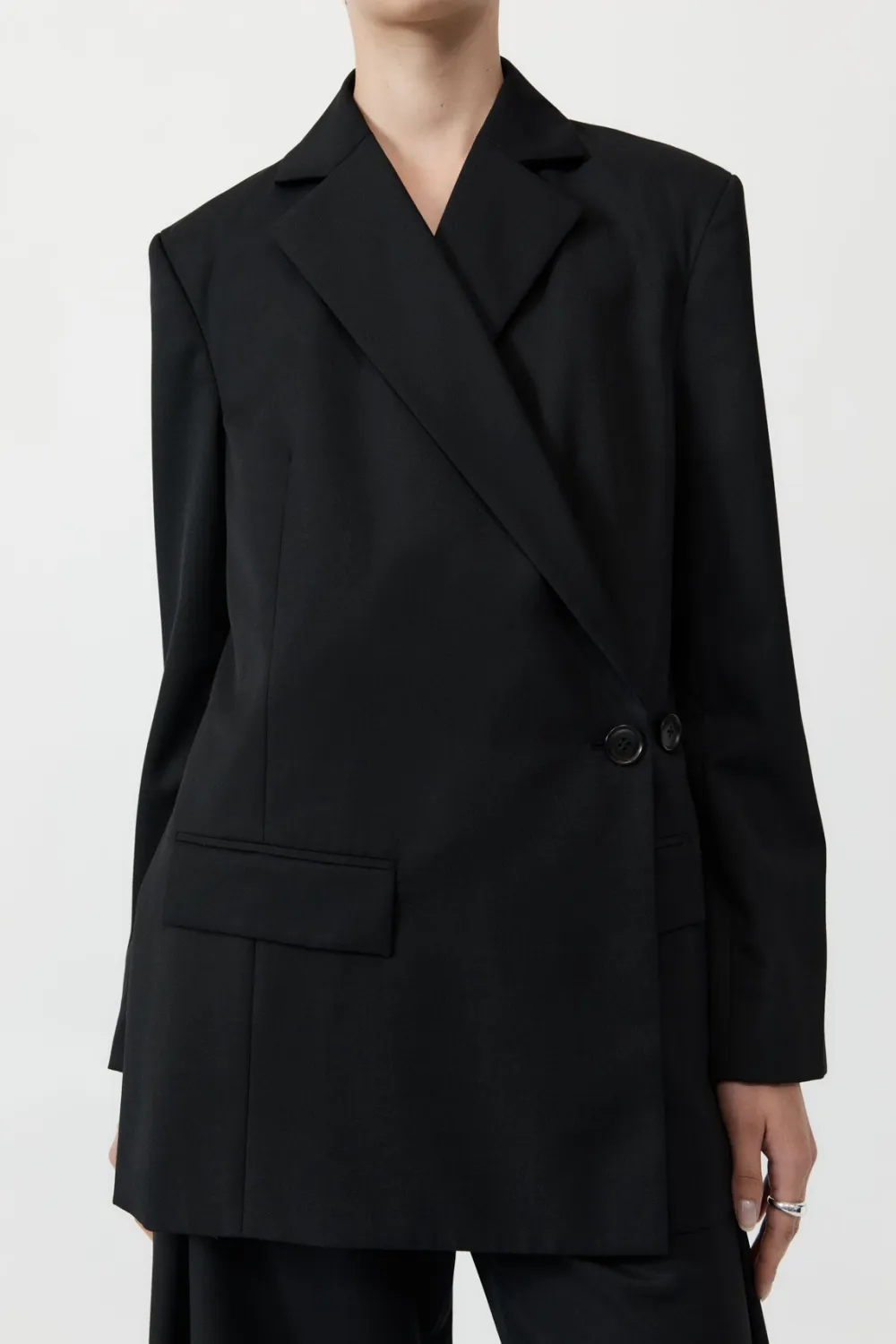 Wrap Blazer - Black|St. Agni Discount