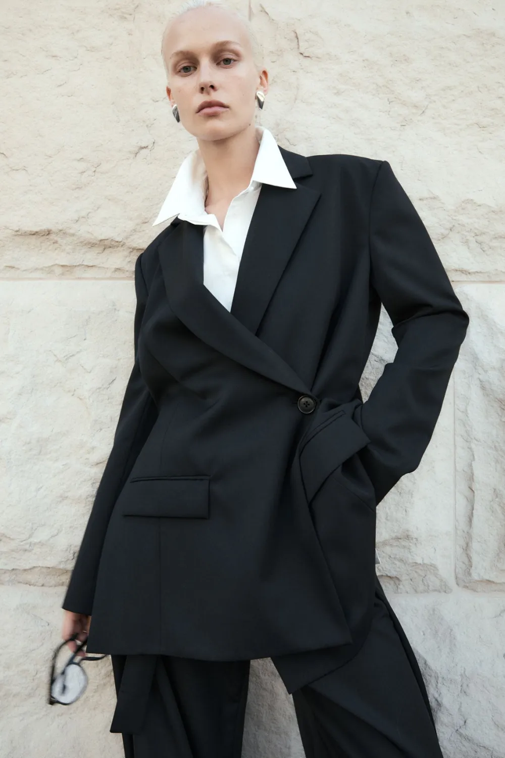 Wrap Blazer - Black|St. Agni Discount