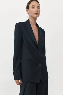 Zip Detail Blazer - Black|St. Agni Clearance