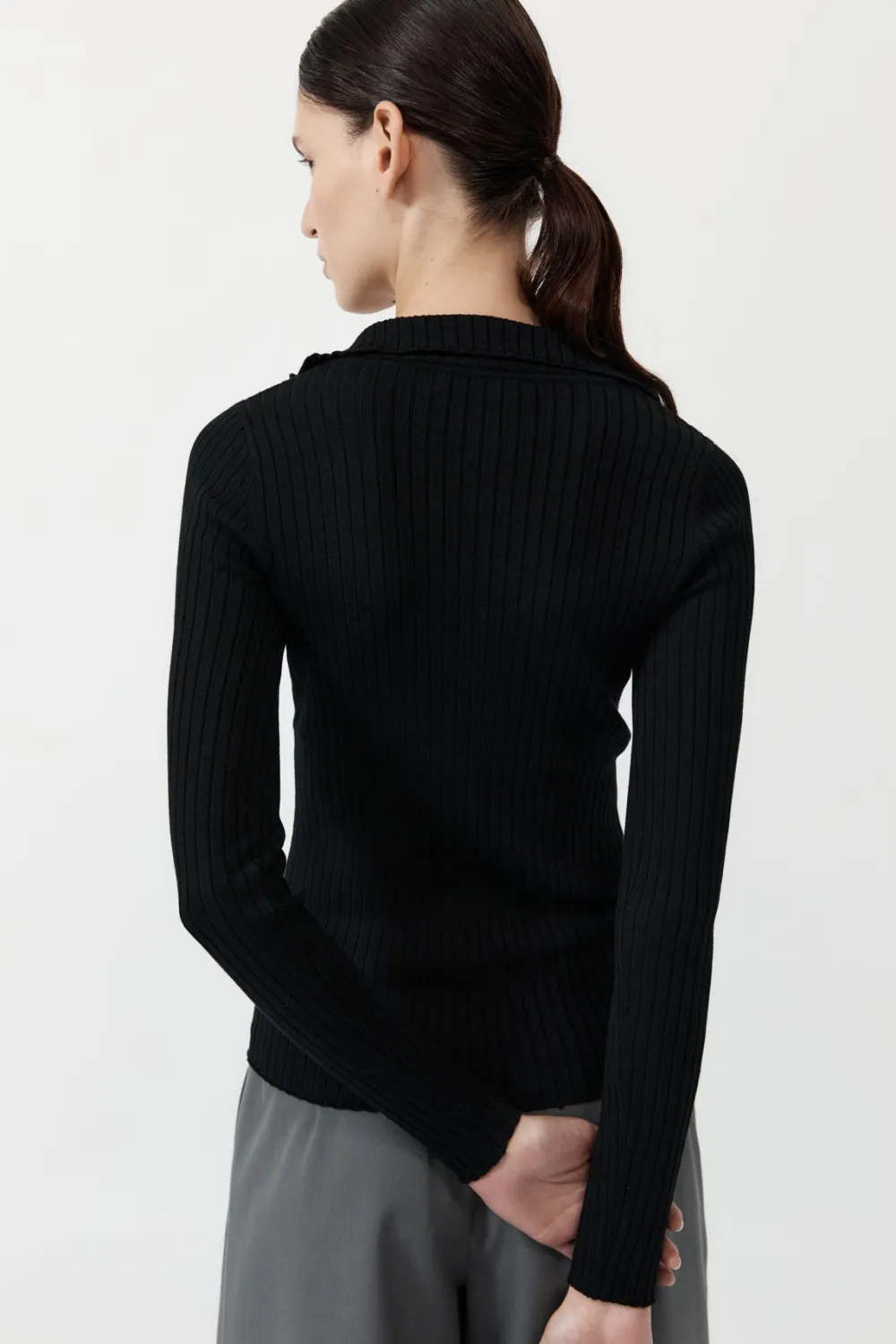 Zip Front Top - Black|St. Agni Flash Sale