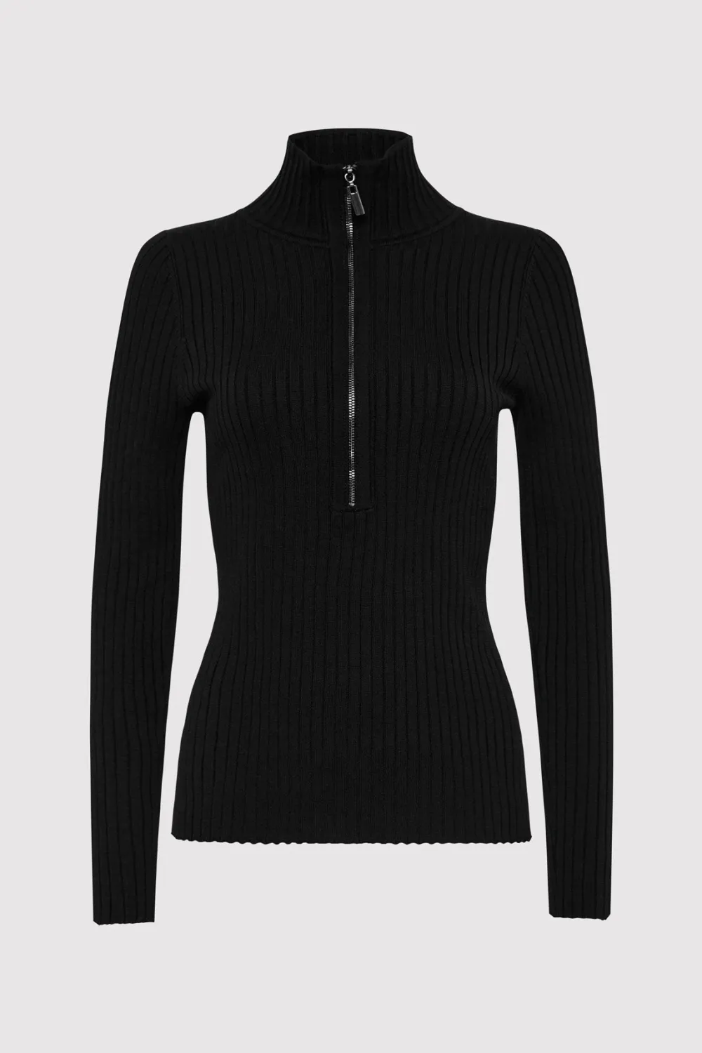 Zip Front Top - Black|St. Agni Flash Sale