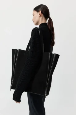 Zip Tote Bag - Black|St. Agni Fashion
